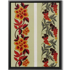 Chinese Floral Painting Canvas Wall Art Framed Red Flower Asian Ink Decor - Picture 1 of 9