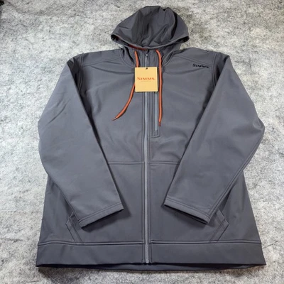 New Simms Rogue Hoody Jacket Men's 2XL Slate Gray Softshell Wind Blocking - Image 1 of 4