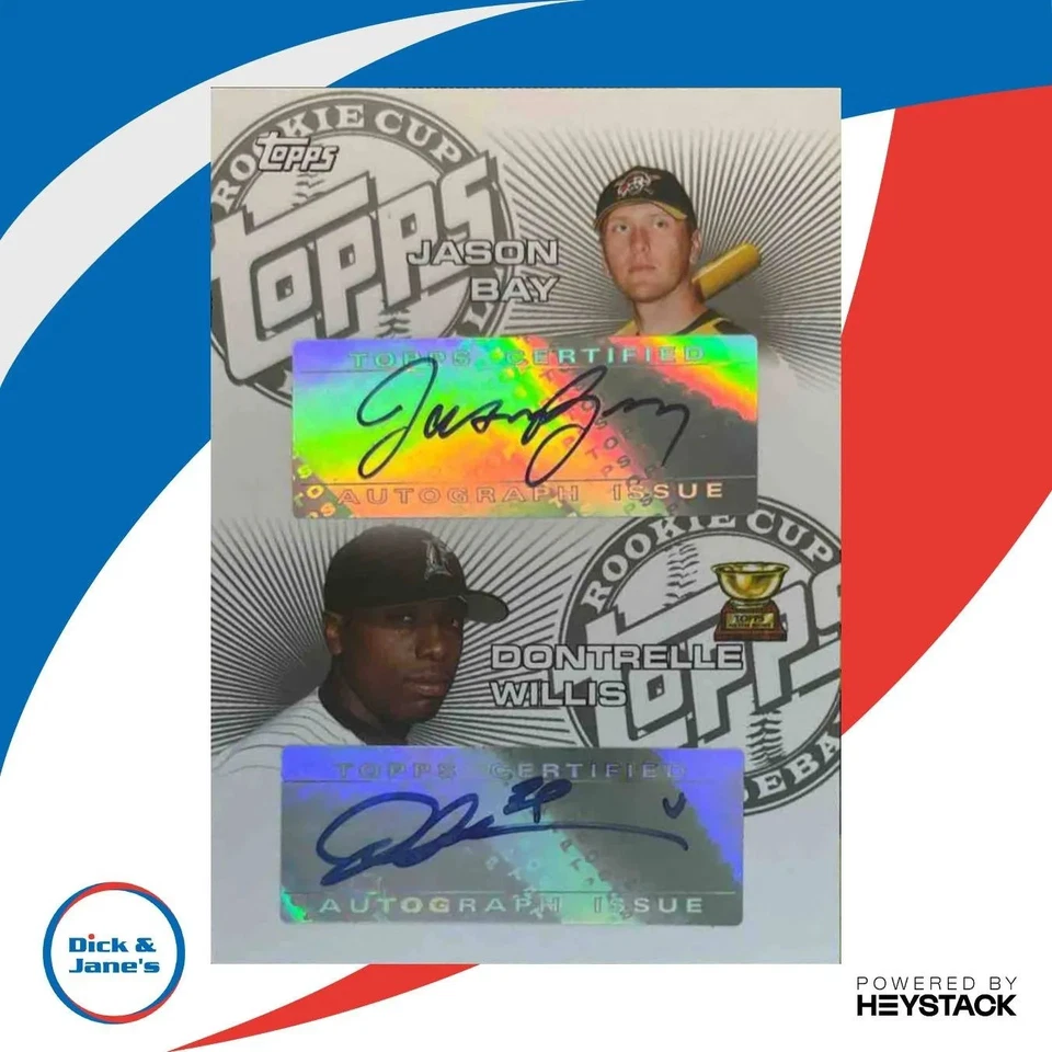 2005 Topps 新秀杯 Jason Bay Dontrelle Willis 双签名匹兹堡海盗 — 第 1/4 张图片