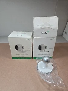 Lot Of 2 Arlo Indoor Table / Ceiling / Wall Mount Silver/White One Sealed Read - Picture 1 of 8