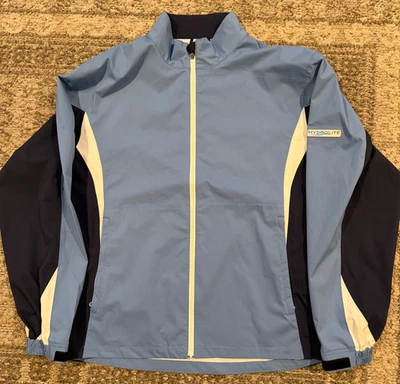 Footjoy Jacket Mens Dryjoys Hydrolite Golf Rain Windbreaker Full Zip Large Blue - Image 1 of 4