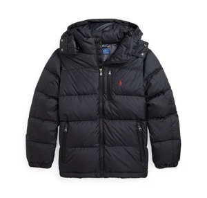 Polo Ralph Lauren Big Boys Ripstop Down Hooded Jacket Size L (14-16) Black NWT - Picture 1 of 3