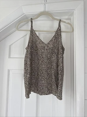Jenni Kayne Women's Small Leopard Cami Top Tank Adjustable Straps - Image 1 of 4