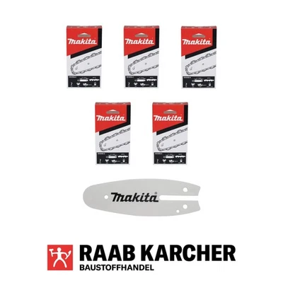 Makita Sägekettenset DUC101Z 10cm DUC101,  inkl. 5 original Ketten & Schwert NEU - Bild 1 von 4