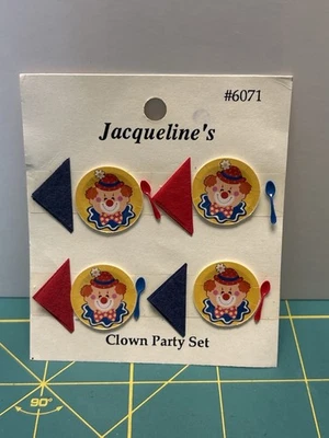 Jacqueline’s Clown Party Set #6071 – Platos, servilletas y cucharas en miniatura Foto 1 de 3