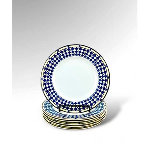 Geometrix Bone China Dessert/Salad Plates 6 pcs Doulton Company St Andrews 2002 - Picture 1 of 10