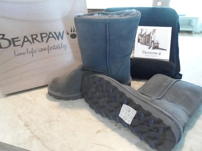 NIB Bearpaw Elle Short Charcoal Womens Water Resistant Boots Booties Sz 9 - Image 1 of 4
