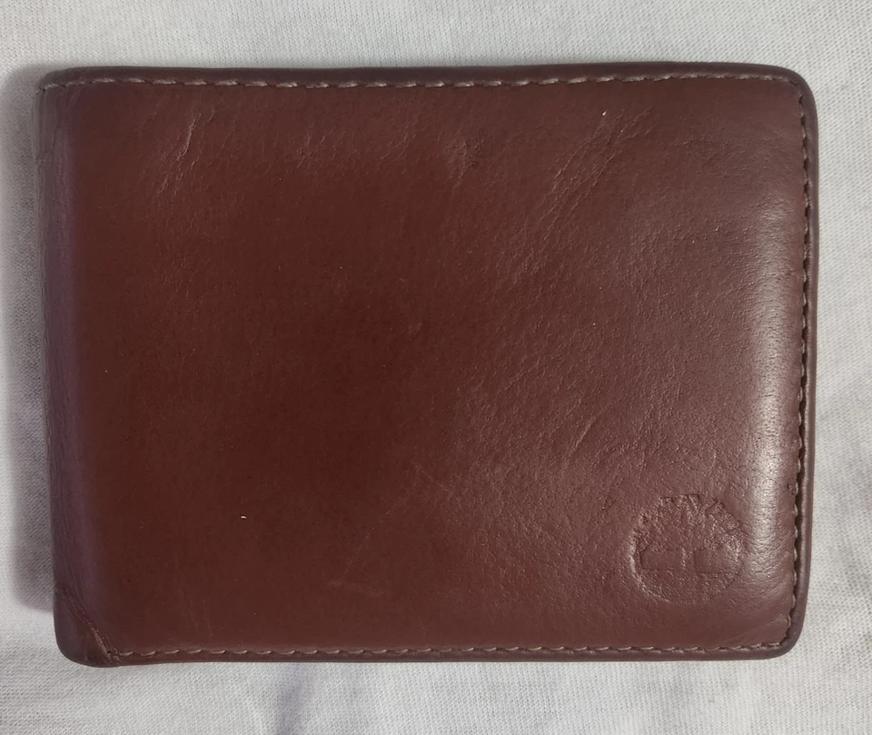 Timberland Brown Leather Wallet RFID Bifold Used - Image 1 of 4