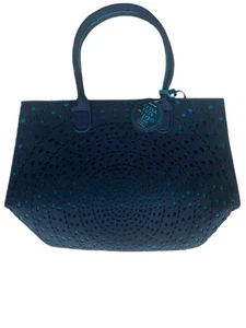 Neu Punctuate Blue Tessa Damentasche Laser geschnitten Filz praktisch stilvoll Tasche Spaß - Bild 1 von 11