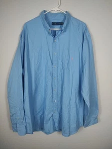 Camisa Polo Ralph Lauren Para Hombres 2XLT Alta Azul Sólido Rosa Poni - Imagen 1 de 8