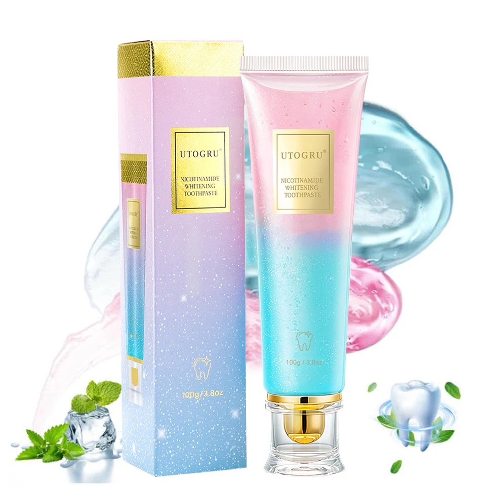 UTOGRU Niacinamide Intensive Whitening Toothpaste,Remove Tooth Stains,Fresh Breath 100g