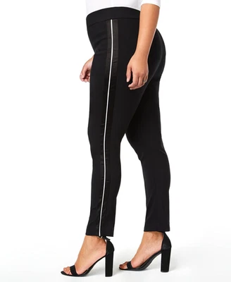 INC Womens Plus Satin Side Stripe Skinny Stretch Dress Pants 22W Tummy Control - Image 1 of 4