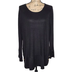 Maglione da donna Calvin Klein all'uncinetto a costine manica lunga accenti con bottoni taglia 1X - Foto 1 di 12