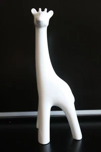Old Vintage Naaman Israel White Cast Porcelain Large Giraffe Statue Figurine 9" - Picture 1 of 8