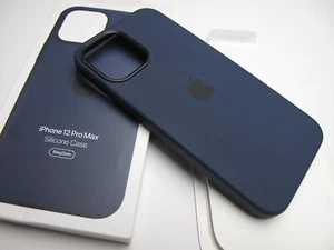 *Used* OEM Apple SILICONE Case w/MagSafe for iPhone 12 Pro Max (MHLD3ZM/A) Navy - Photo 1 sur 5