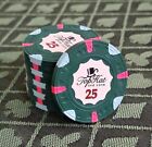 10 jetons de poker classiques WTHC Top Hat & Cane Paulson 25 $ - Rare dans cet état