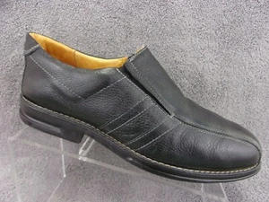 Sandro Moscoloni men's black full grain leather bicycle toe slip on loafer US10 - Picture 1 of 11