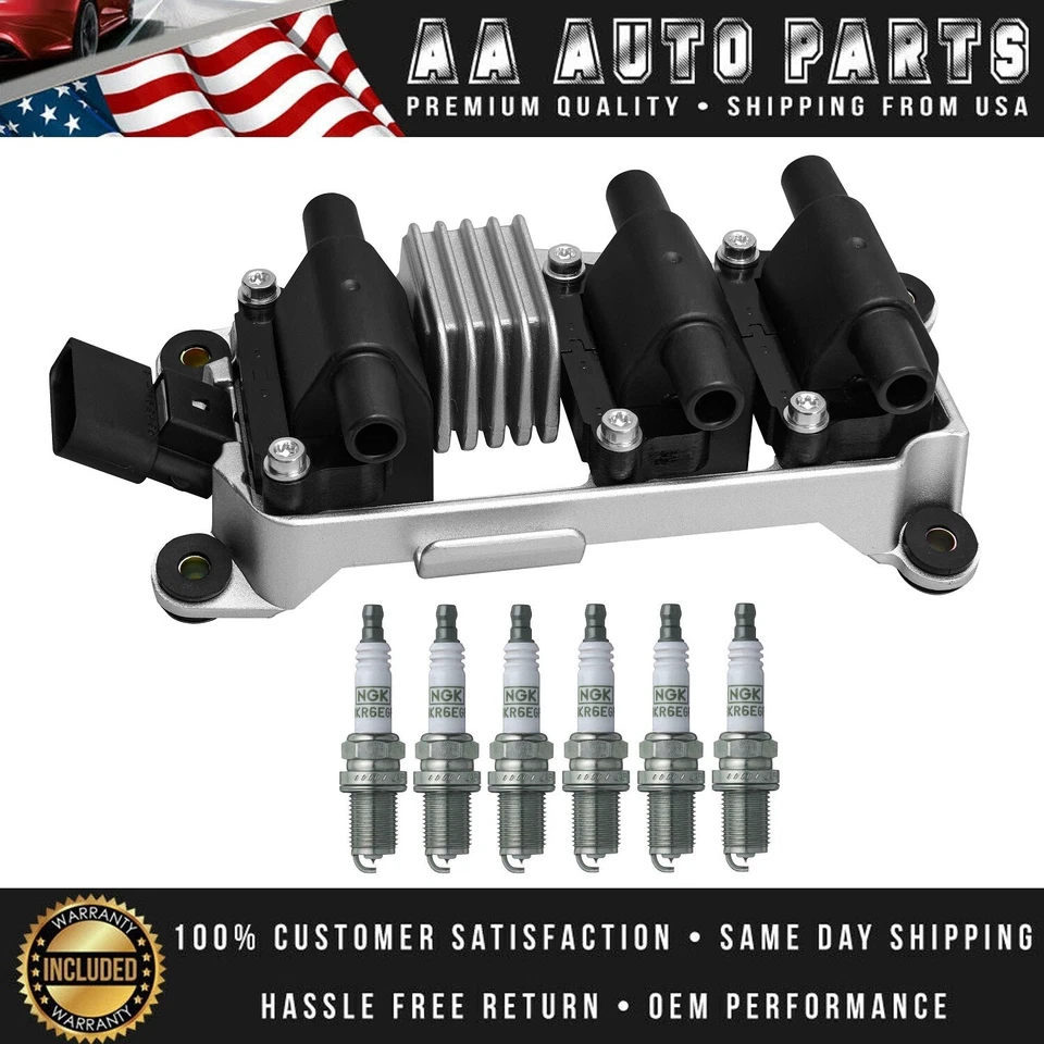 Bobina de encendido y 6 bujías NGK Platinum para Audi A4 1997-2001 2,8 L V6 Foto 1 de 4
