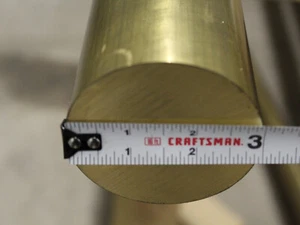 3" OD C360 BRASS ROUND ROD 14" long Solid H02 Lathe Bar Stock Cut New - Picture 1 of 1