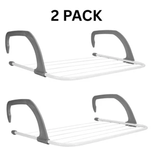 2 PACK 6-Bar Radiator Airer Set Foldable Arms & Compact Attachable Hooks Drying - Picture 1 of 5