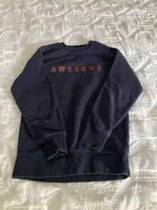 Zara Kids-Dark Blue Sweatshirt-"Awesome"Design-Size U.S 8 - Picture 1 of 4