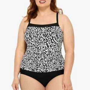 Christina Blue Abstract One Piece NWT 18W - Picture 1 of 4