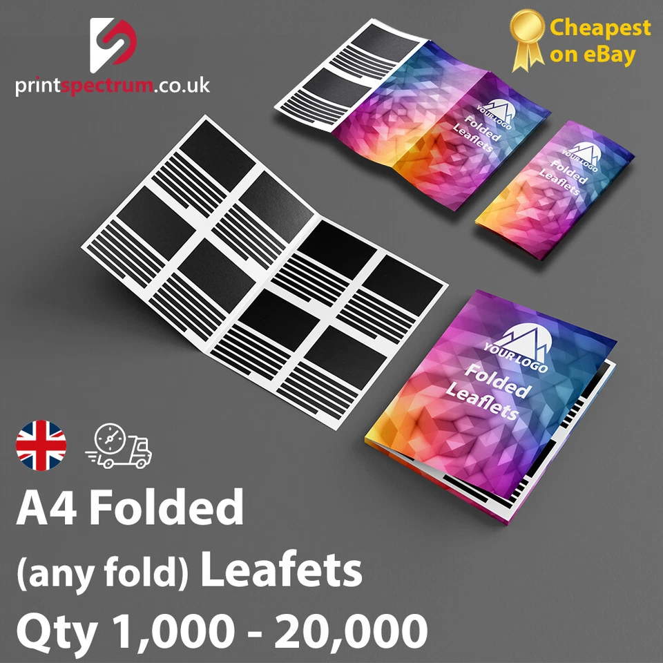 A4 Folded Leaflets, 135gsm, full colour, free delivery, printed leaflets - Image 1 of 1