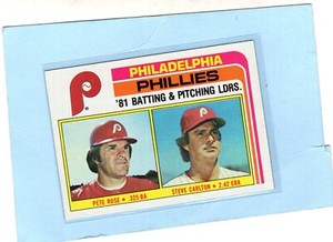 1982 Topps Phillies Leaders/Checklist #636 NM-Mint  Rose /Carlton