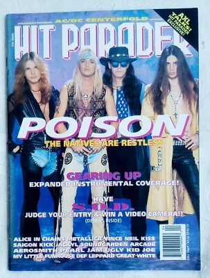 Hit Parader-1993 April- Poison AC/DC Metallica Kiss Near Mint Q4 - Image 1 of 2