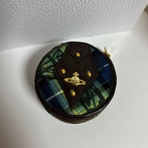 Estuche pequeño a cuadros Vivienne Westwood monedero accesorio estuche de Japón "sin caja" - Imagen 1 de 8