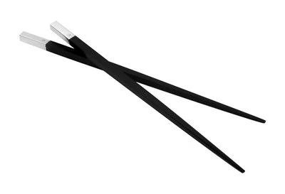 Essstäbchen Sushi Stäbchen aus Ebenholz und 925er Sterling Silber mit Gravur - Bild 1 von 4