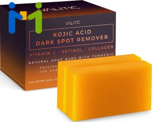 VALITIC Kojic Acid Dark Spot Remover Soap Bars with Vitamin C, Retinol,...