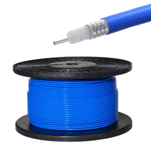 50 Feet RG402 Cable .141" Semi-rigid Coaxial Cable Blue FEP Jacket For Connector - Zdjęcie 1 z 2