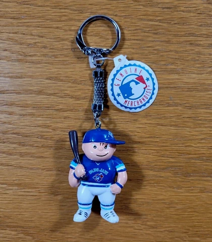 TORONTO BLUE JAYS Vintage Lil' Brat MLB Baseball Rubberized Key Ring Key Chain Cover