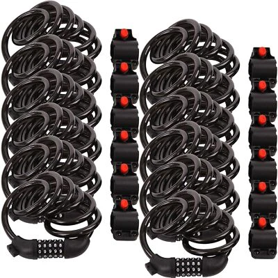 12Pcs 6FT Extra Long Cable Combination Bike Locks, 5Digits Bike Cable Lock Keyed - Image 1 of 4