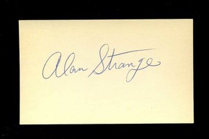 ALAN STRANGE Signed 3x5 Index Card (d.1994) Browns Senators Autograph