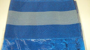 Gele Aso Oke (cabezal) nigeriano rayas azules y plateadas - 1 pieza - Imagen 1 de 3