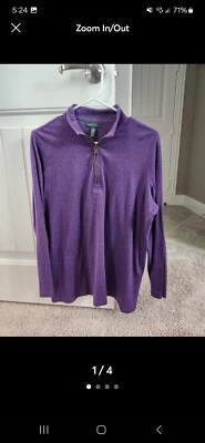 Suéter Ralph Lauren Mujer 1X Pullover Púrpura Cuarto Cremallera Tejido Damas Foto 1 de 4