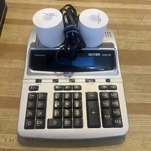 Victor 1240-3A AntiMicrobial Printing Calculator With Power Cord & 2 Rolls Paper - Picture 1 of 11