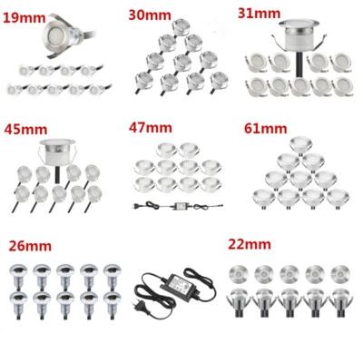10er Mini LED Bodenlampen Boden Einbaustrahler außen Terrasse Garten Beleuchtung - Bild 1 von 4