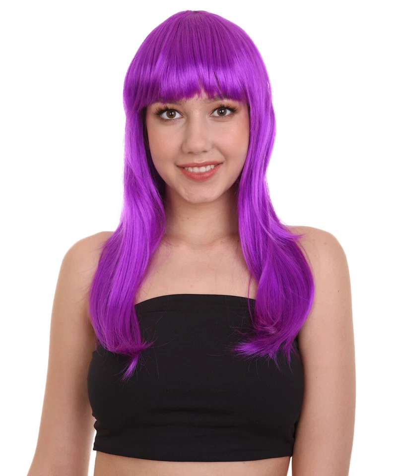 Mujeres Colecciones Glamour Sexy Cosplay Fiesta Neón Púrpura Peluca HW-701 (Adulto) Foto 1 de 4