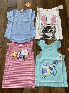 Gymboree Size 5 Birds Bunny Short Sleeve Top Shirt NWT Lot Of 4 Shirts - Picture 1 of 5