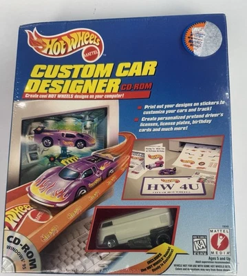 1998 Hot Wheels CUSTOM CAR DESIGNER CD-ROM Volkswagen Drag Bus White Sealed - Image 1 of 3