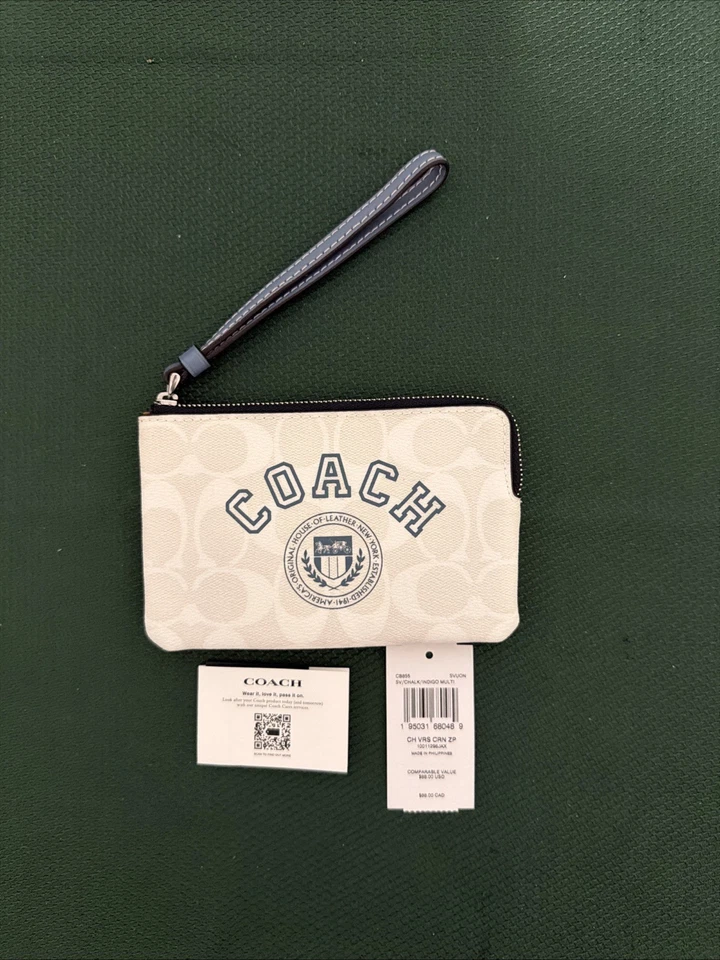 COACH WRISTLET Logo Varsity Design WHITE BLUE Coach item CB855
