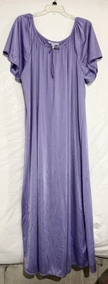 Only Necessities Lavender Purple Nightgown Nylon Short Sleeve Long Size 22/24 1X - Image 1 of 4