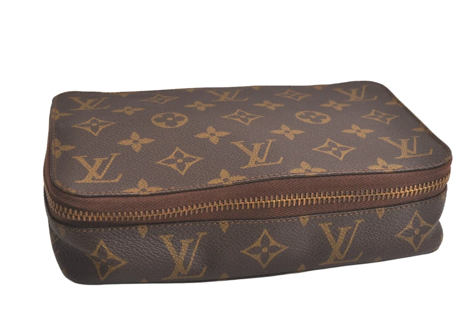 Auténtico estuche de joyería Louis Vuitton con monograma Poche Monte Carlo GM modelo antiguo LV 4534N Foto 1 de 4