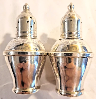 AGITADORES DE SAL Y PIMIENTA PONDERADOS DE PLATA ESTERLINA CREACIÓN DUCHIN DE COLECCIÓN Foto 1 de 4