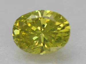 0,17 Karat kanariengelb VVS2 ovaler natürlicher verstärkter Diamant 4,15 x 3,18 mm Breite VIDEO - Bild 1 von 3