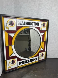 VINTAGE WASHINGTON REDSKINS DANBURY MINT STAINED GLASS MIRROR - Picture 1 of 7