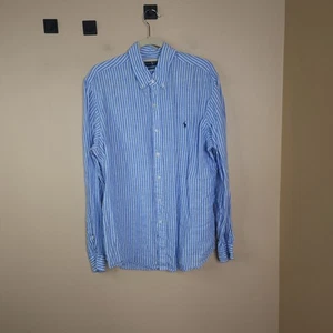 Ralph Lauren Langarm Ocean Wash Leinen Button Down Hemd gestreift Gr. XL - Bild 1 von 10